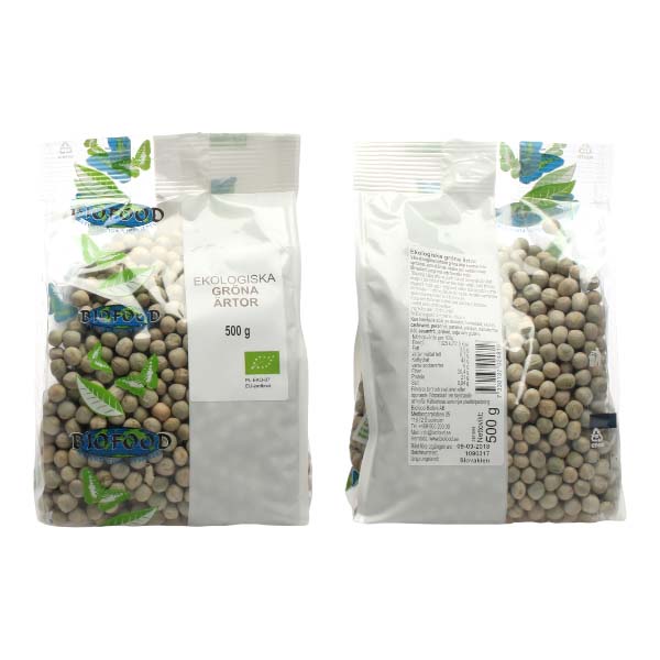 Gröna ärtor Torkade Eko 500g - Biofood